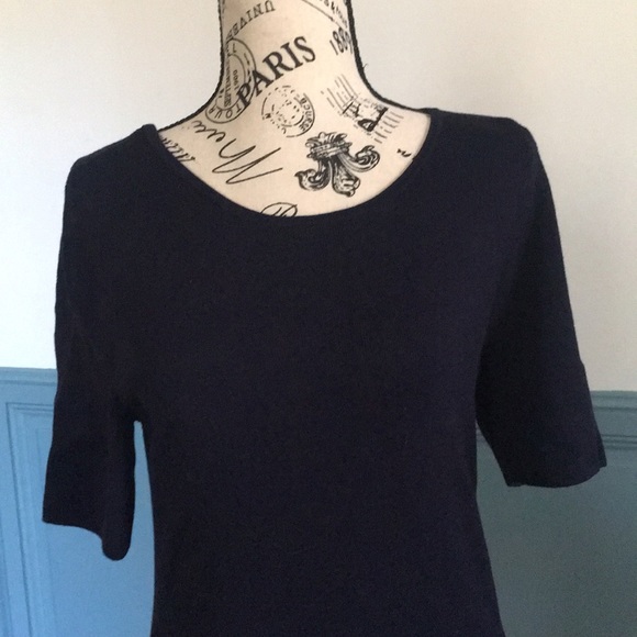 Talbots Fit and Flare Navy Knit Dress EUC - Picture 6 of 8